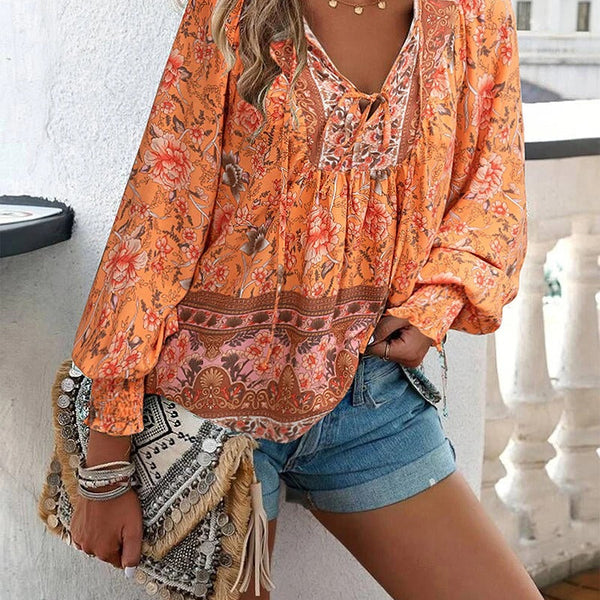 Savina | Comfort Floral Blouse - Relaxed, Flattering Fit, Breathable Fabric