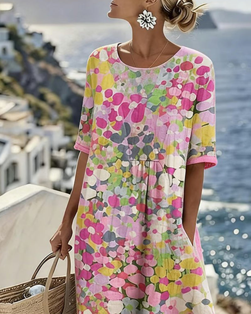 Emma Floral Pocket Midi Dress