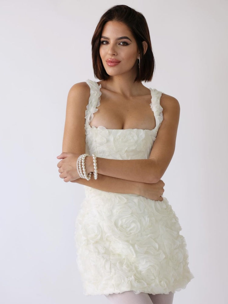 Robe Mini Corset Étreinte Fleurie