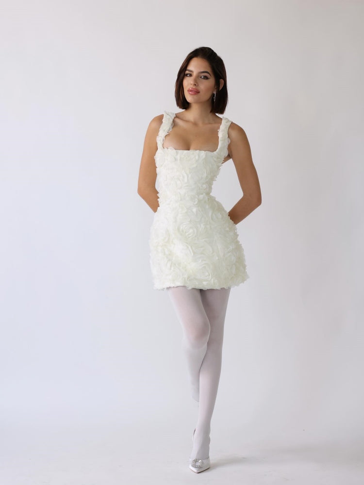 Robe Mini Corset Étreinte Fleurie