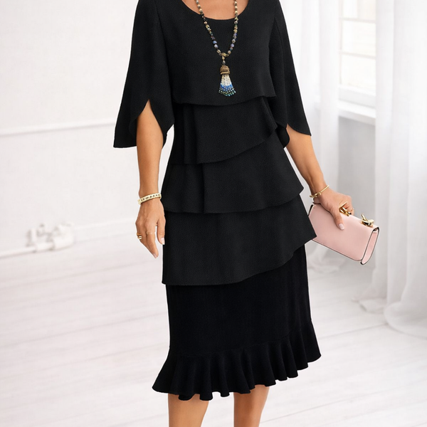 Margaret | Ruffle Midi Dress