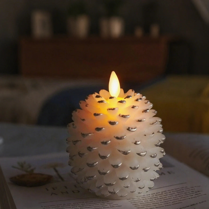 EverGlow Pinecone Candles (Set of 2) – Flameless LED Warm Glow