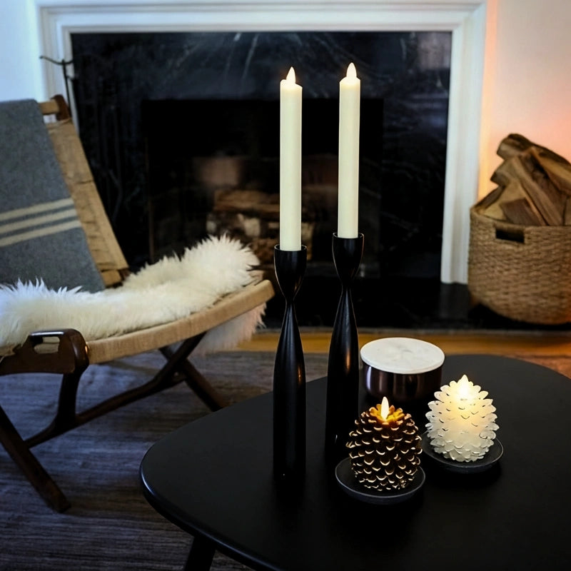 EverGlow Pinecone Candles (Set of 2) – Flameless LED Warm Glow