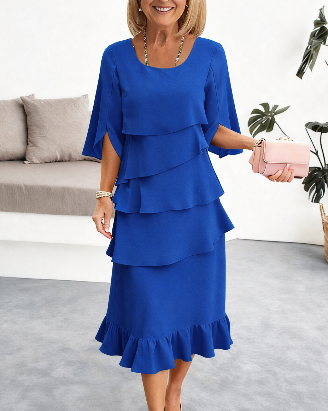 Margaret | Ruffle Midi Dress