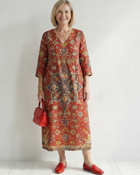 Carter | Ease Patchwork Midi Dress
