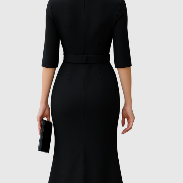 Blythewyn™ | Classic Black Midi Dress