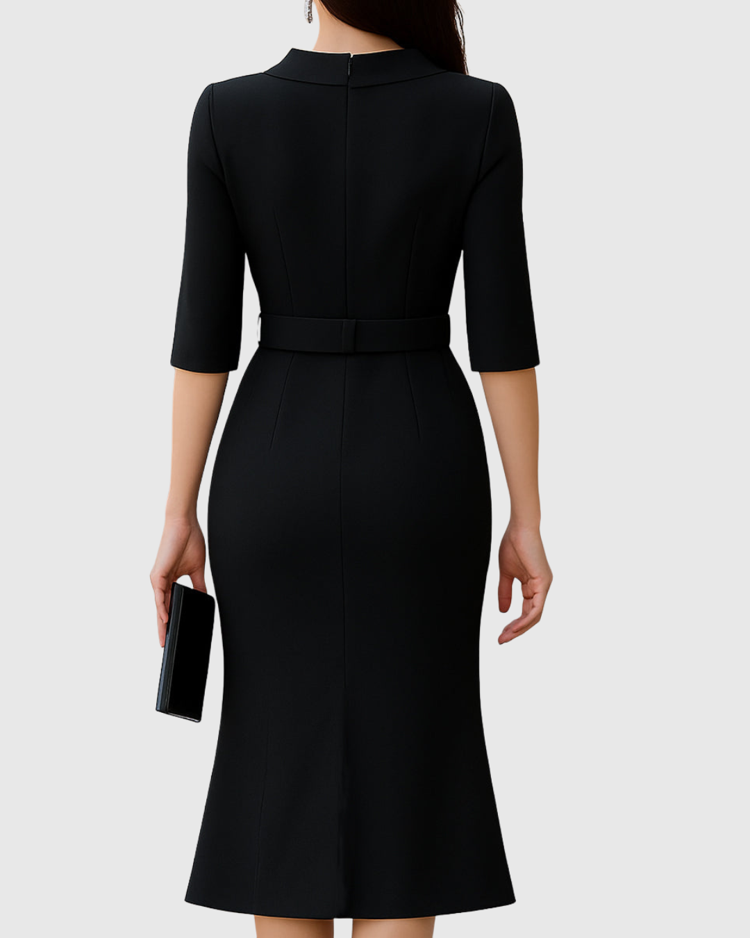 Blythewyn™ | Classic Black Midi Dress