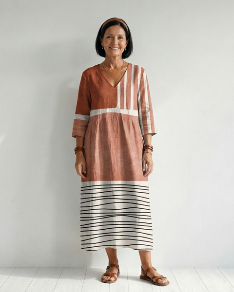 Remy | Easy Mixed Stripe Midi Dress