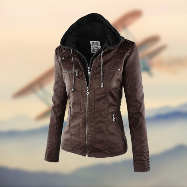 KAROLINE™ La Veste en Cuir Élégante et Unique