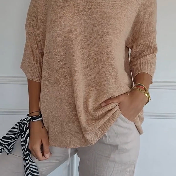Anwen | Soft Drape V-Neck Knit - Effortlessly elegant