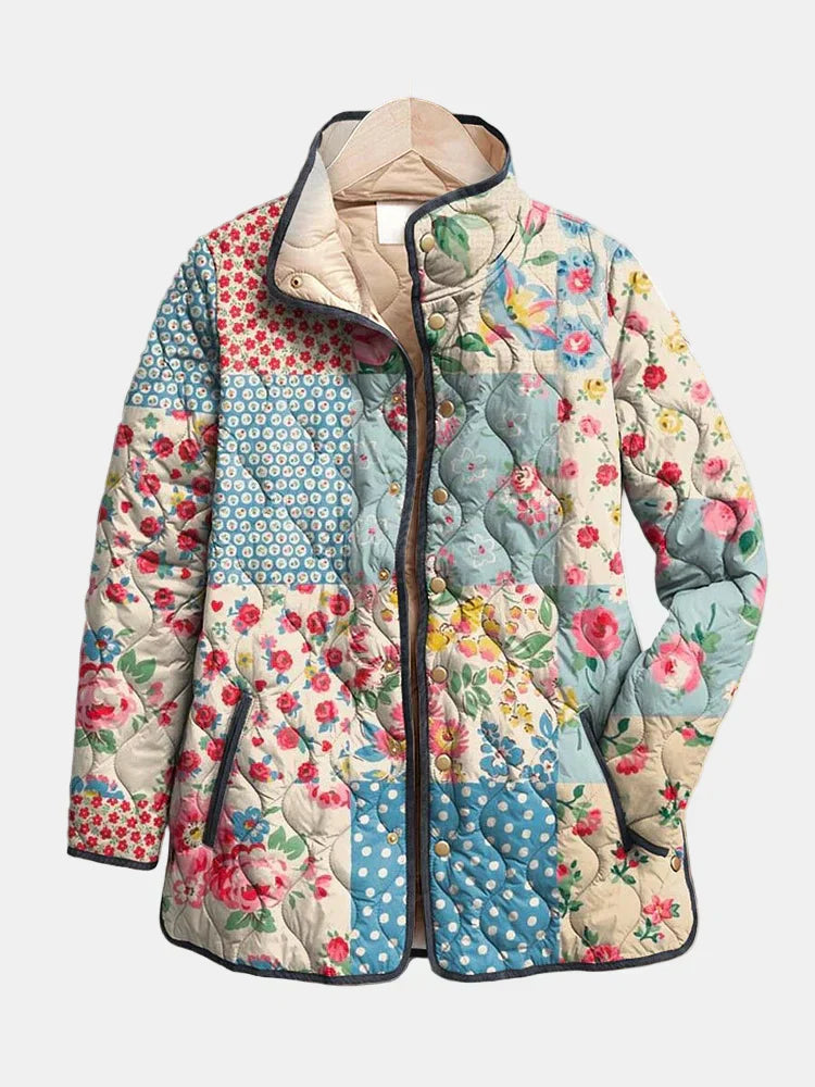 Liora | Manteau Matelassé Floral Charmant