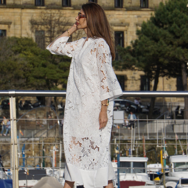 Luana Dress in White Lace