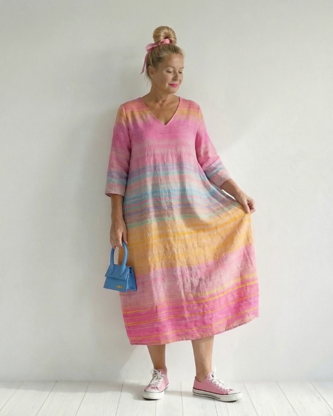 Blake | Ease Gradient Stripe Midi Dress