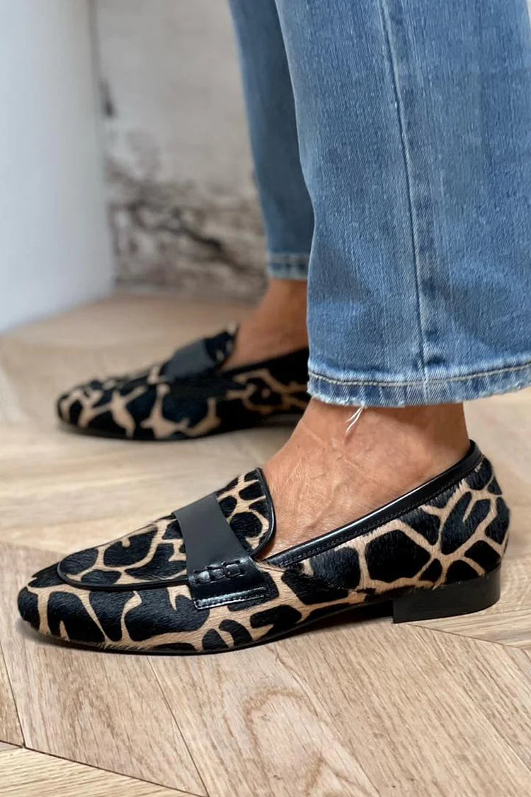Daphne | Mocassin en Imprimé Animal Avec Détail Élégant
