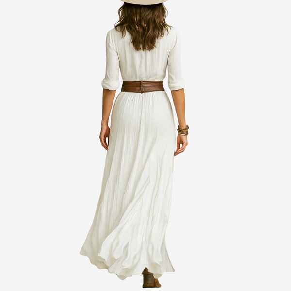 Robe fluide maxi ceinturée Eve™