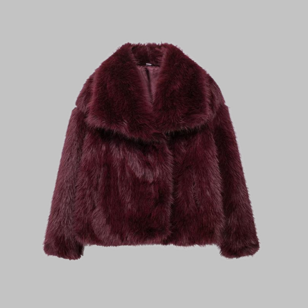 WEENA™ - Manteau en Fausse Fourrure Classique à Manches Longues avec Col