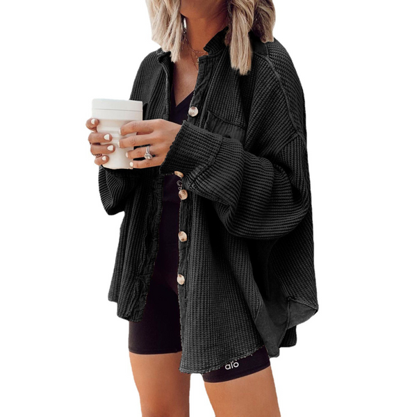 JASLENE™ – Veste à Boutons Longue Manche Confortable