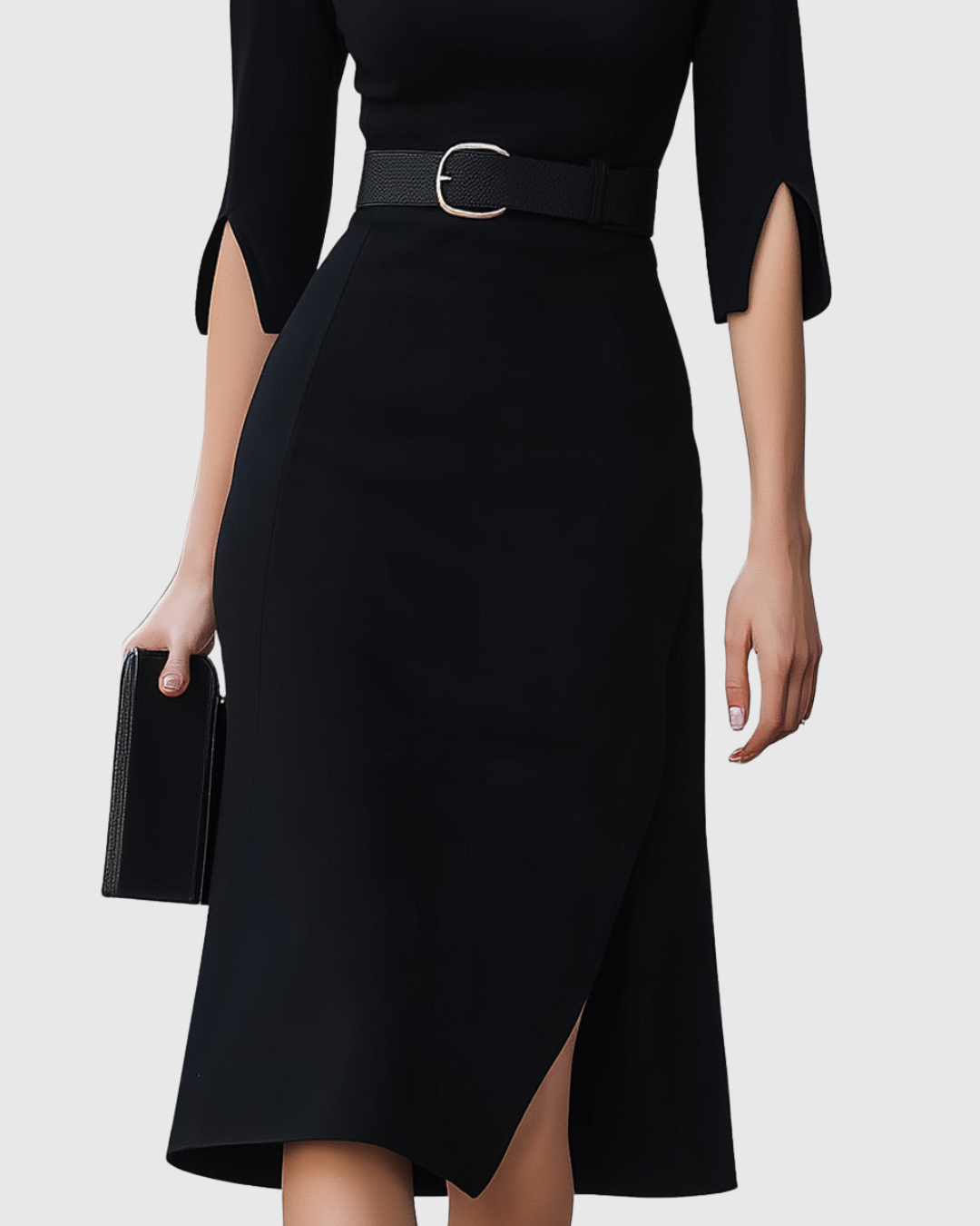 Blythewyn™ | Classic Black Midi Dress