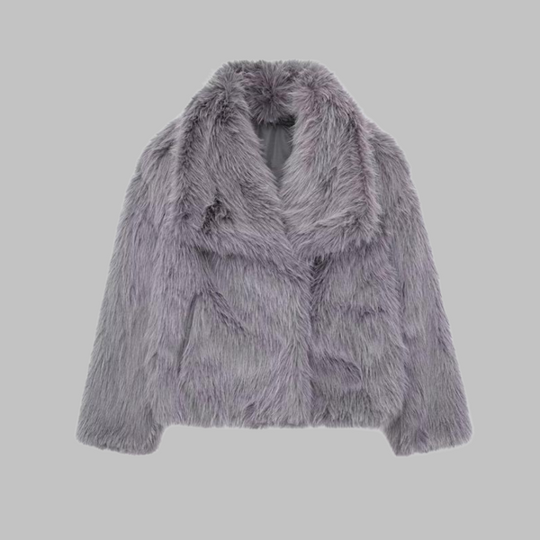 WEENA™ - Manteau en Fausse Fourrure Classique à Manches Longues avec Col
