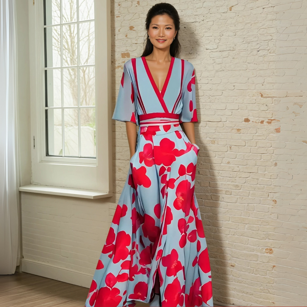 Elowen | Elegant Dress With Flower Pattern