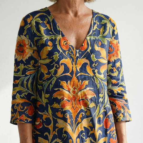 Elise | Clean Ornate Floral Midi Dress