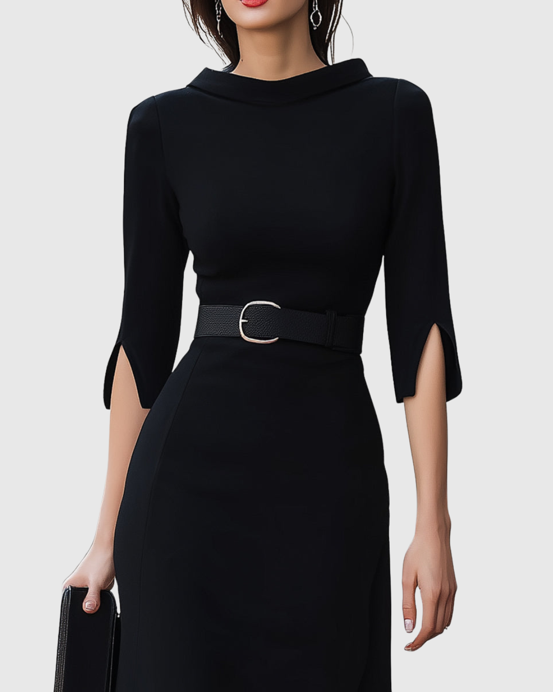 Blythewyn™ | Classic Black Midi Dress