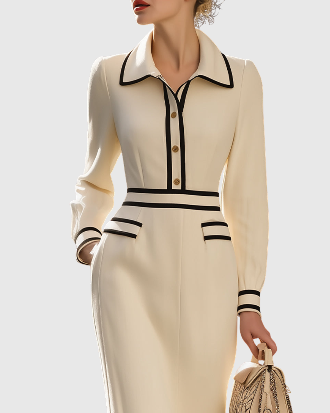 Aderyn™ | Tailored Midi Dress with Buttons