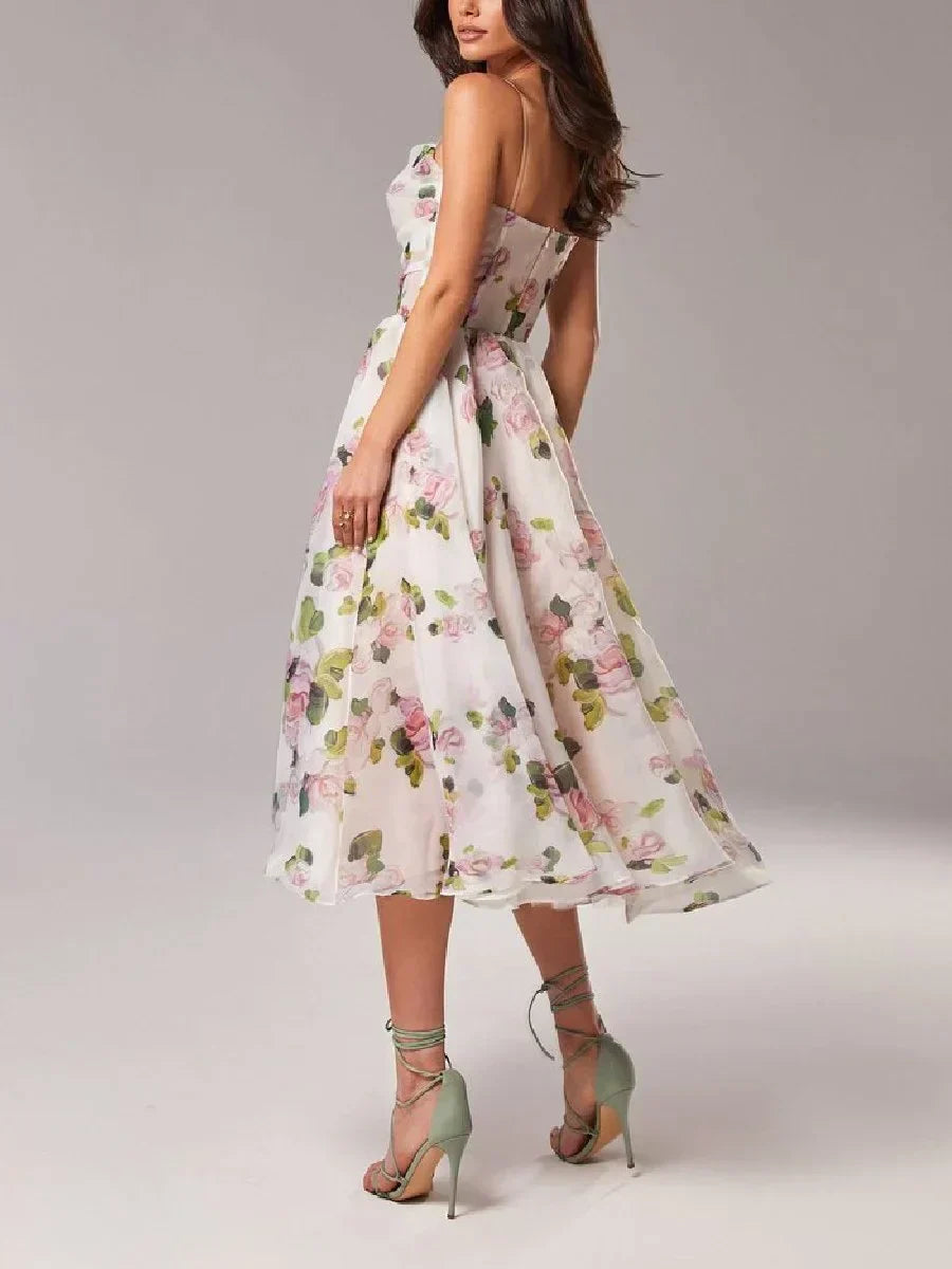 Robe sans manches imprimée Emilia-Élégante