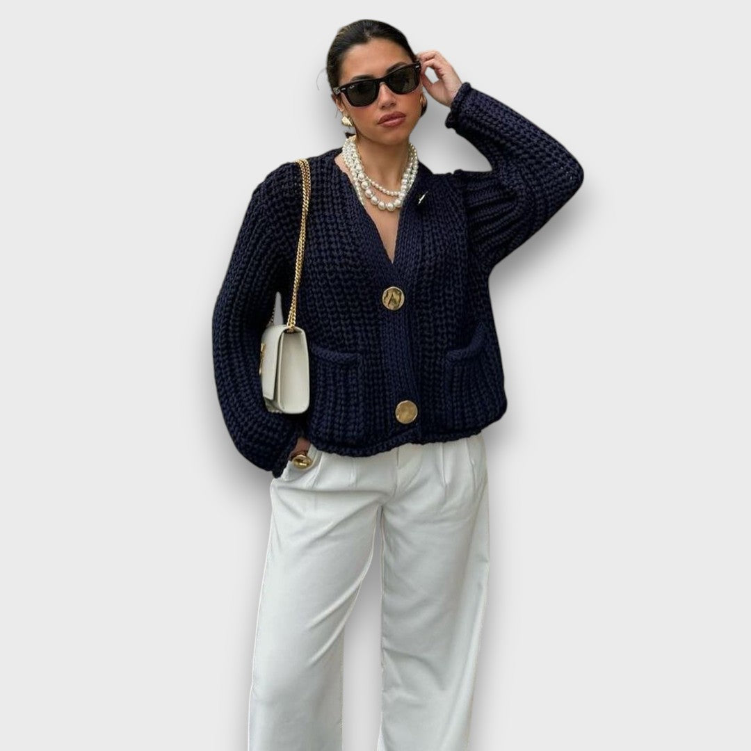 Moretta – Cardigan Court en Maille Épaisse