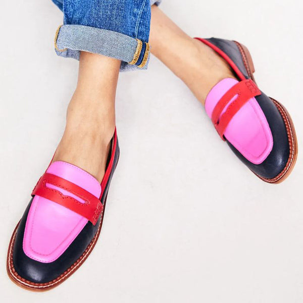 Lunessa | Mocassins noirs avec accent coloré