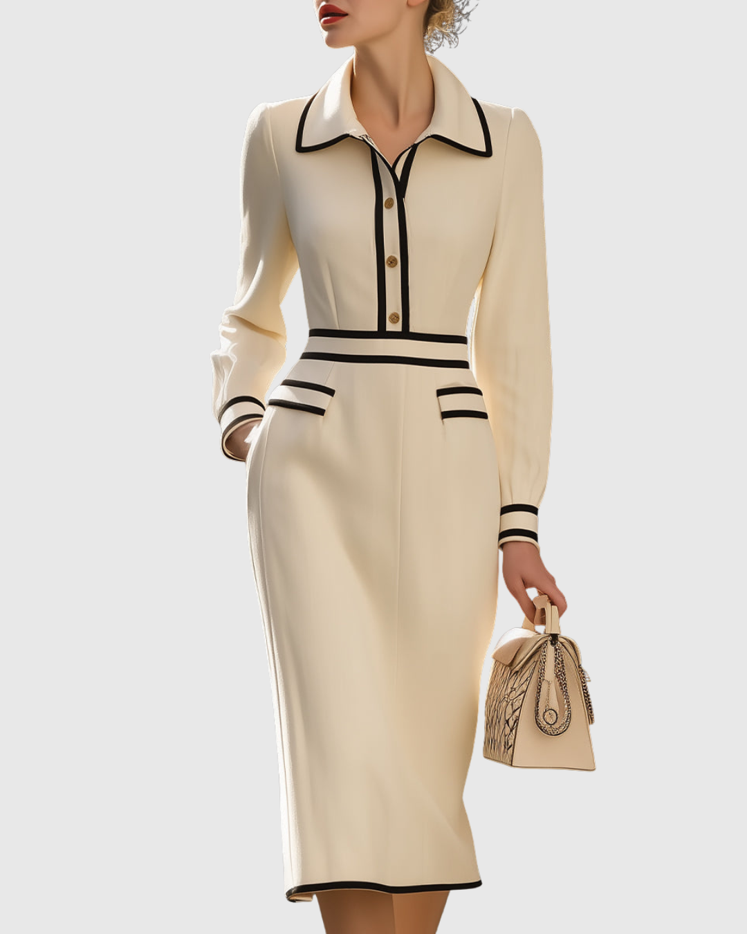 Aderyn™ | Tailored Midi Dress with Buttons