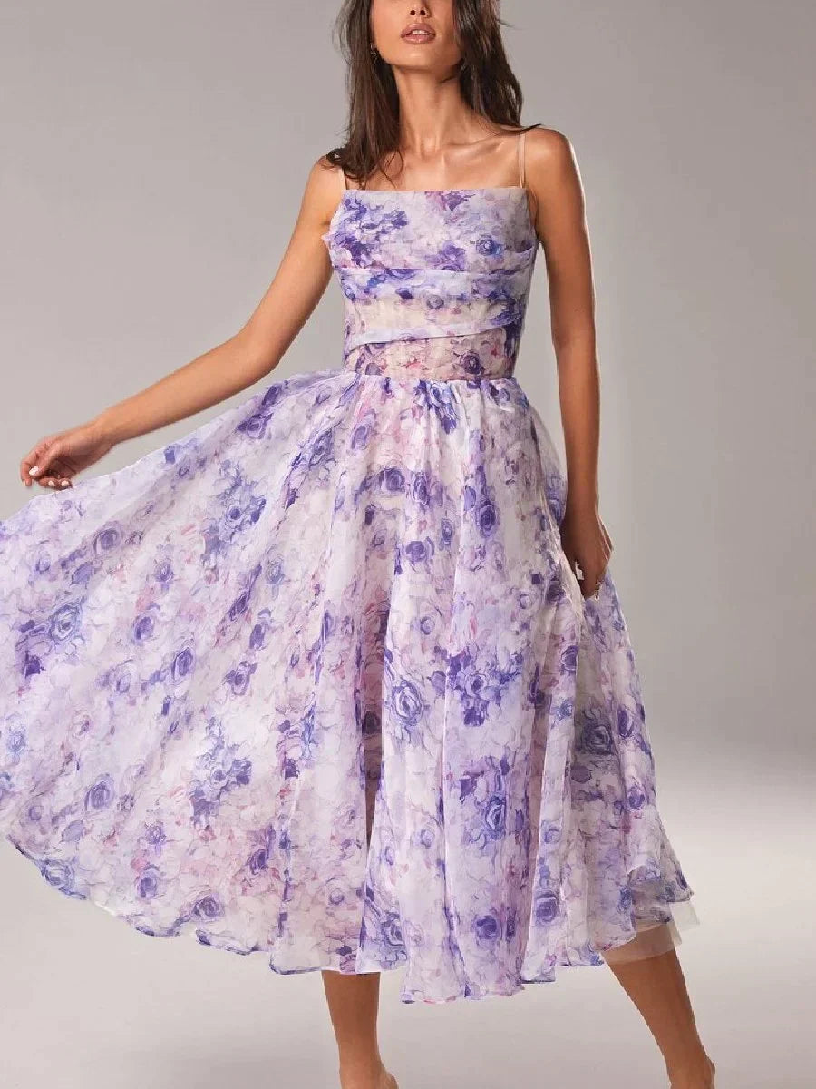 Robe sans manches imprimée Emilia-Élégante