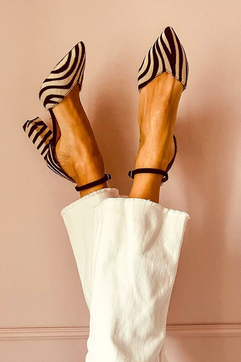 Zebrina™ | Sandales à Talons Moyens avec Sangle et Imprimé Zèbre