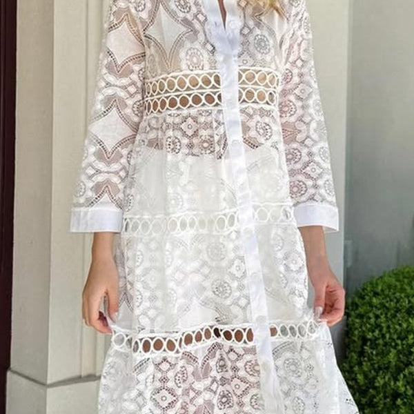 Cassia | Elegant Lace Button Shirt – Timeless Elegance, Everyday Comfort