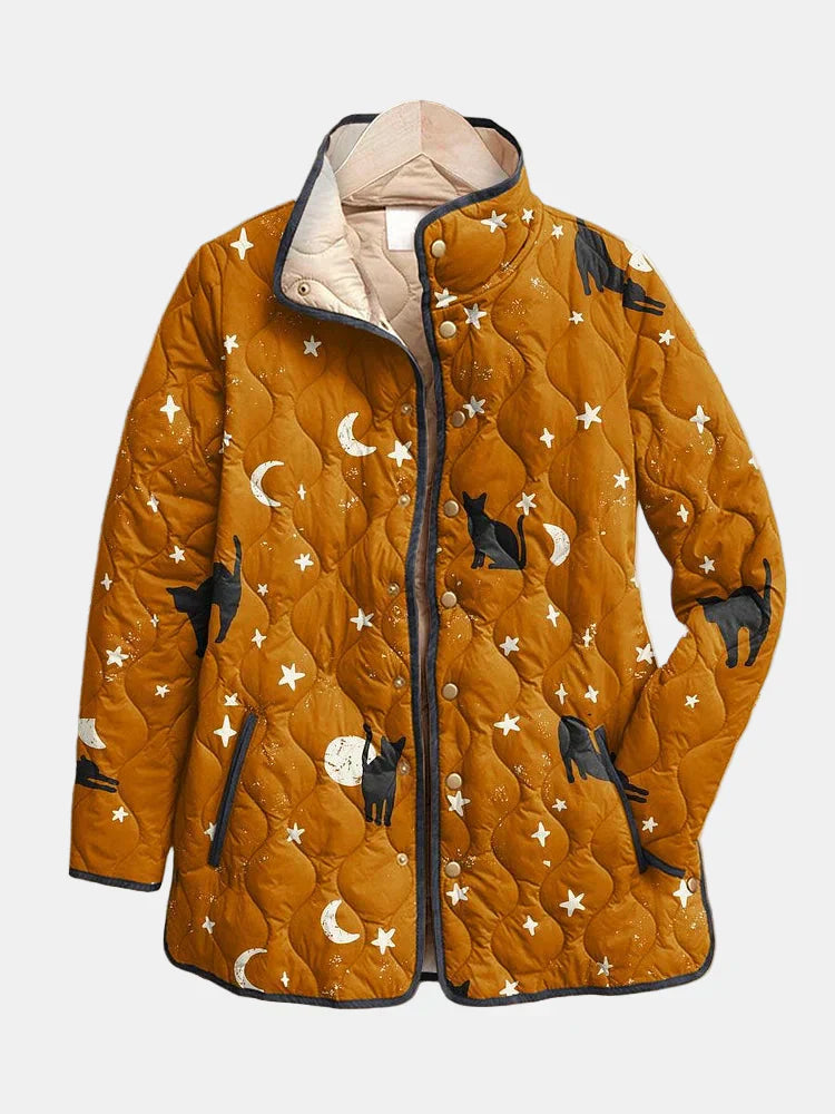 Eira | Veste Matelassée Noire de Chat pour Halloween