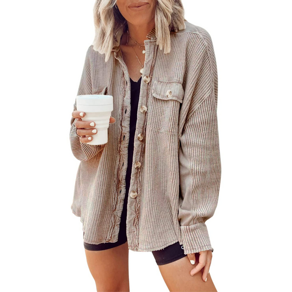 JASLENE™ – Veste à Boutons Longue Manche Confortable