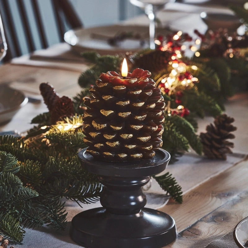 EverGlow Pinecone Candles (Set of 2) – Flameless LED Warm Glow