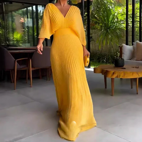 Greta | Flow Pleated Maxi Dress – Where Ease Meets Elegance