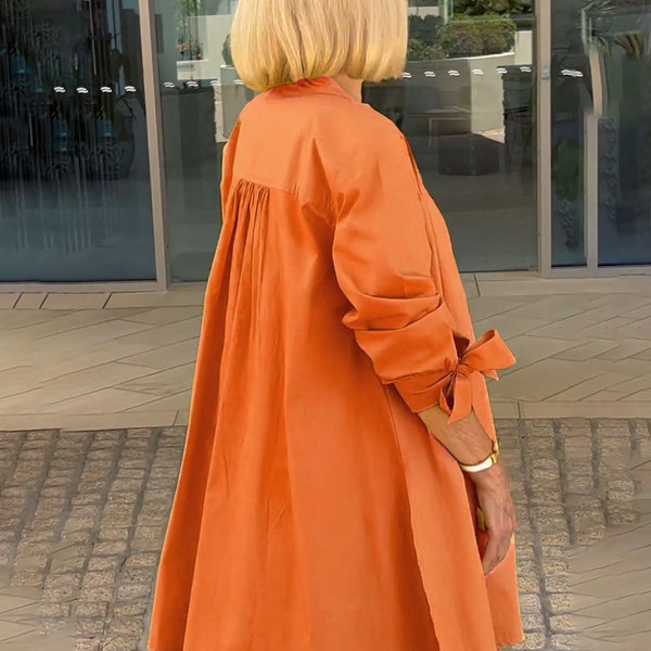 CÉLINA™ - Manteau Chemise Long Chic