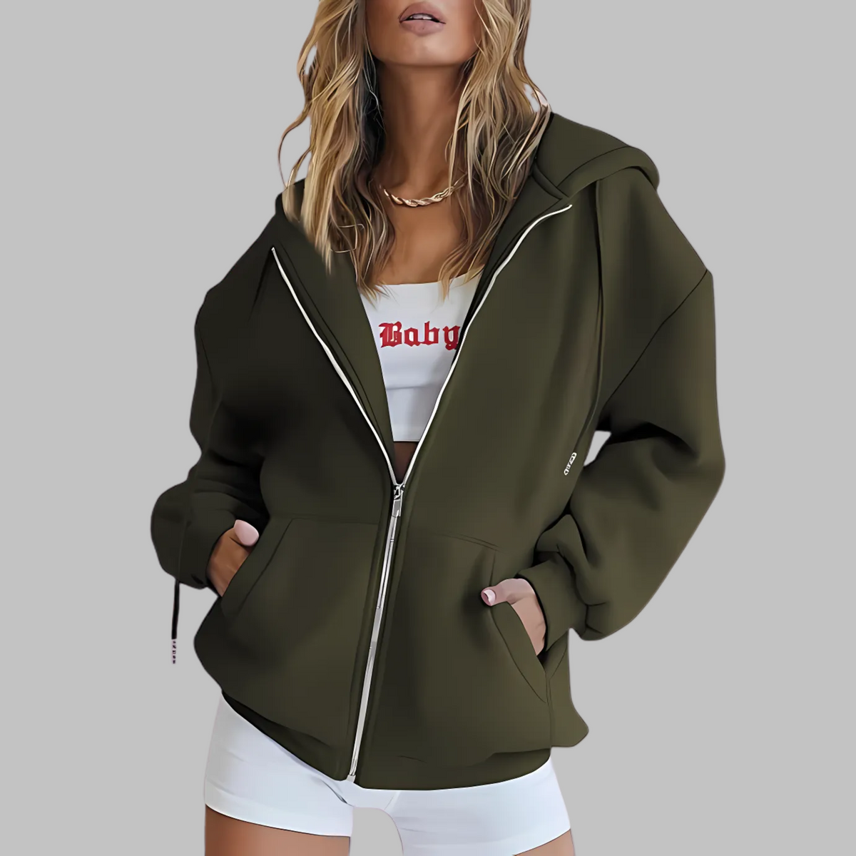 LILMA™ - Veste à Capuche Oversized avec Fermeture Éclair