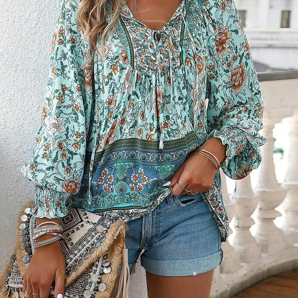 Savina | Comfort Floral Blouse - Relaxed, Flattering Fit, Breathable Fabric