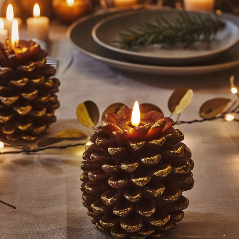 EverGlow Pinecone Candles (Set of 2) – Flameless LED Warm Glow
