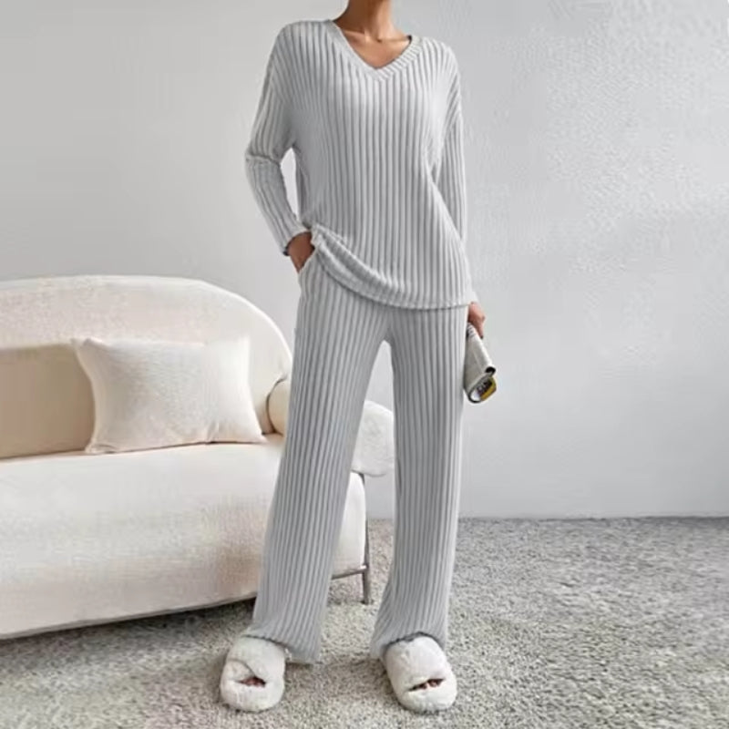 Theresa | Ensemble de détente en tricot côtelé