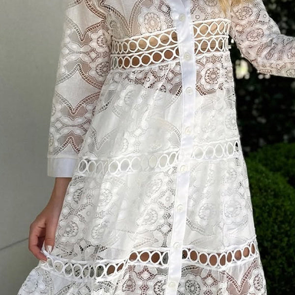Cassia | Elegant Lace Button Shirt – Timeless Elegance, Everyday Comfort