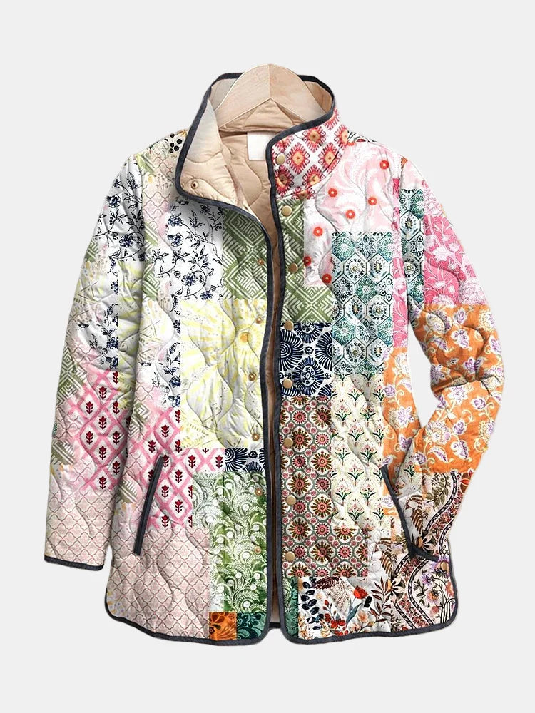 Suri | Veste Matelassée Imprimée Florale Décontractée