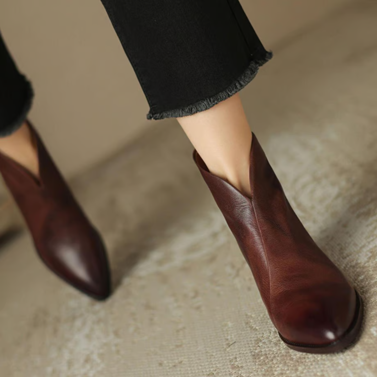 Camille | Bottes de Luxe à Talon Bas
