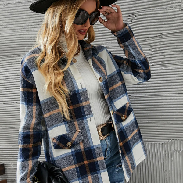 Kelly | Veste Blazer à Carreaux Élégante