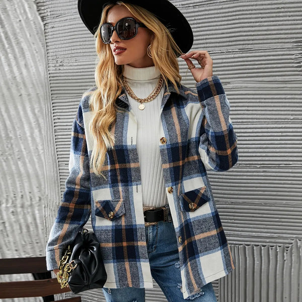 Kelly | Veste Blazer à Carreaux Élégante