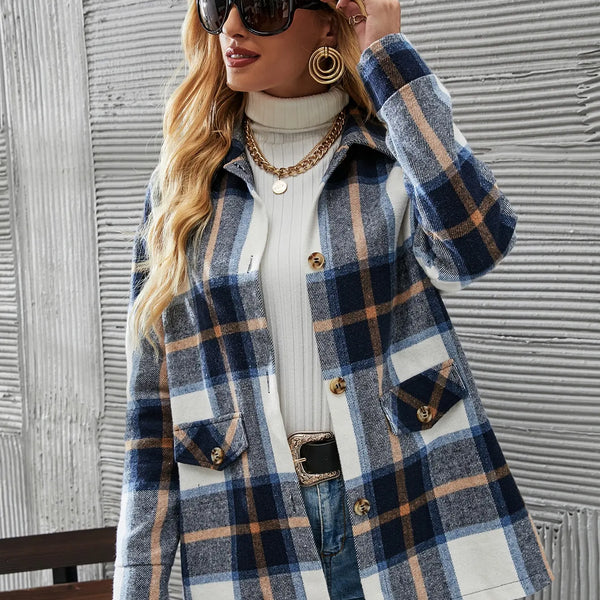 Kelly | Veste Blazer à Carreaux Élégante