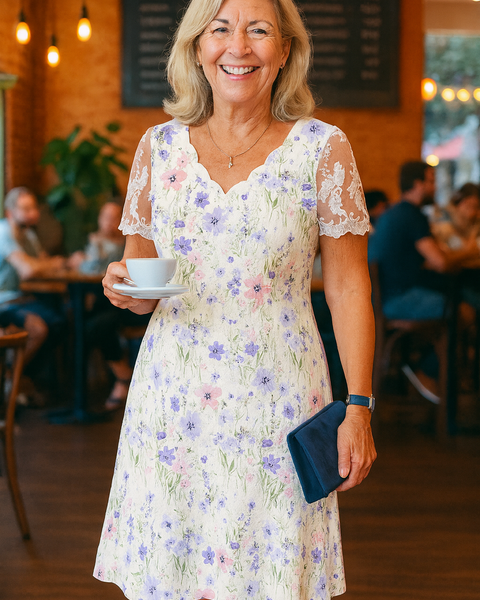Adeline | Elegant Midi Dress – Flattering Fit with Arm & Tummy Coverage